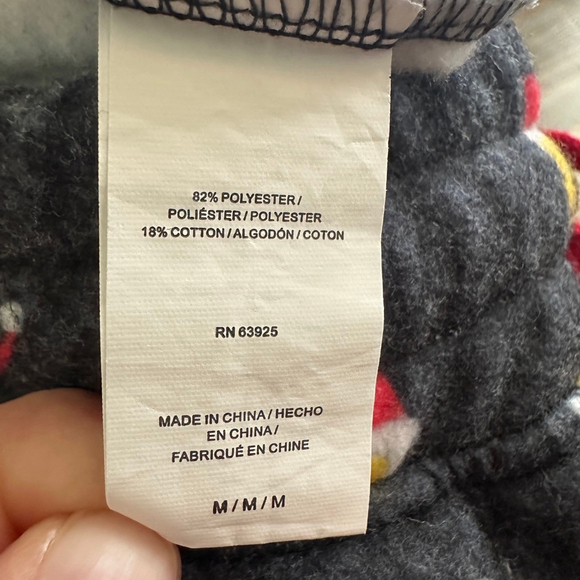 Men’s Ugly Christmas Fleece Pajama Pants Grey Beer Mug Santa Hat Print Size M - Picture 5 of 7